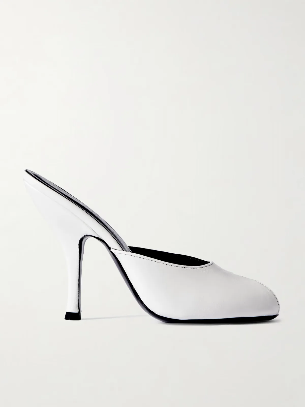 - Date Cutout Leather Mules -