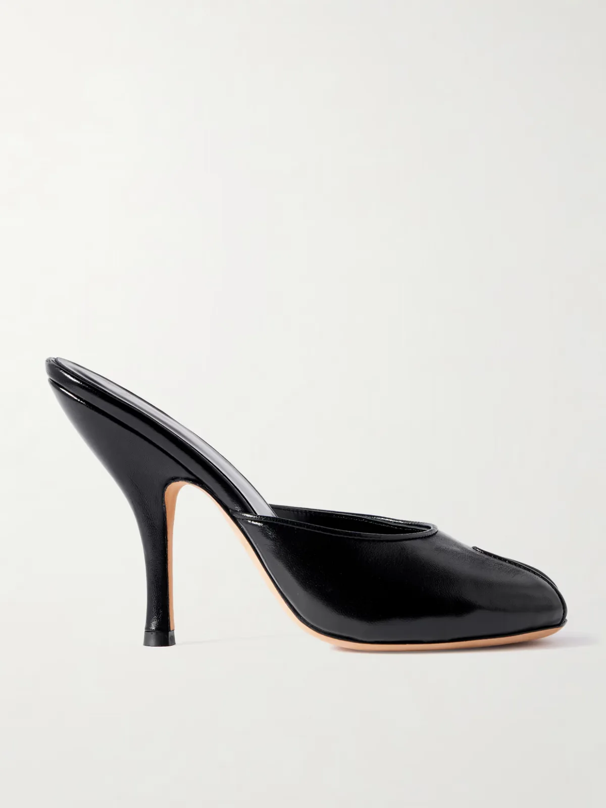 - Date Cutout Leather Mules -