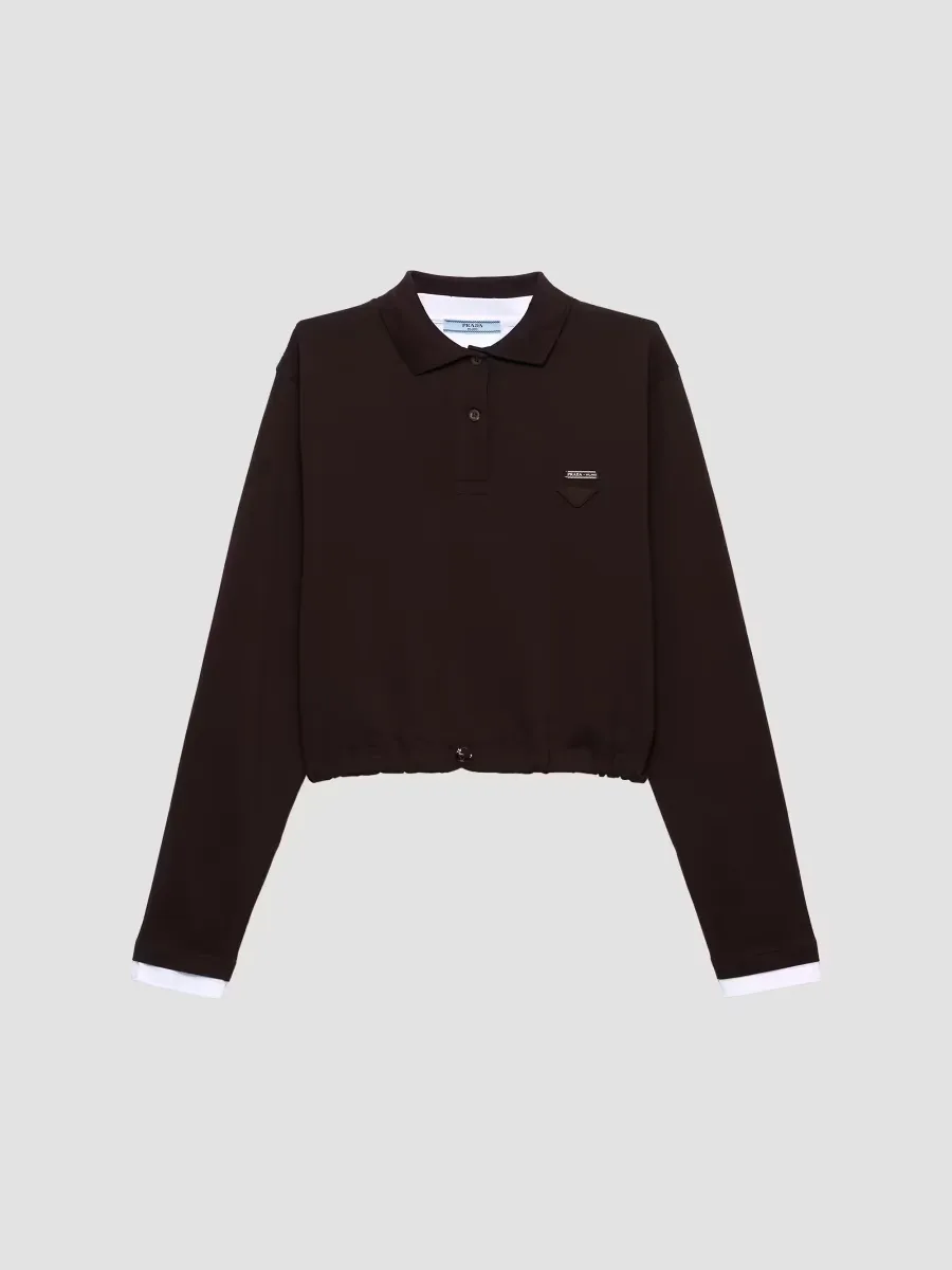 Piqué and Jersey Polo Shirt by Prada
