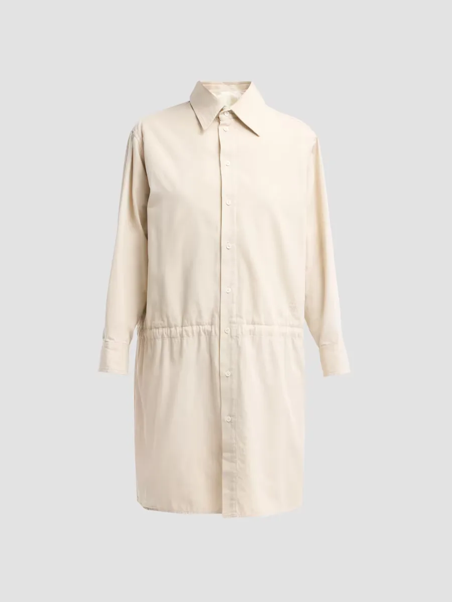 Cotton Drawstring Knee-Length Shirtdress by Martin Margiela