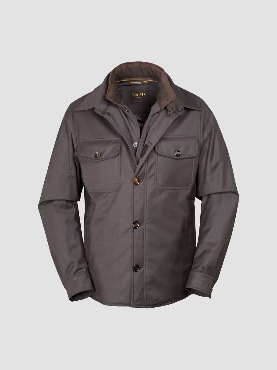 Duino Wool-Cashmere-Blend Double-Layer Down Shirt Jacket by Moorer