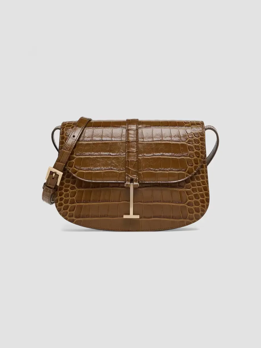 Arc Small Croc-Embossed Shoulder Bag by Tom Ford