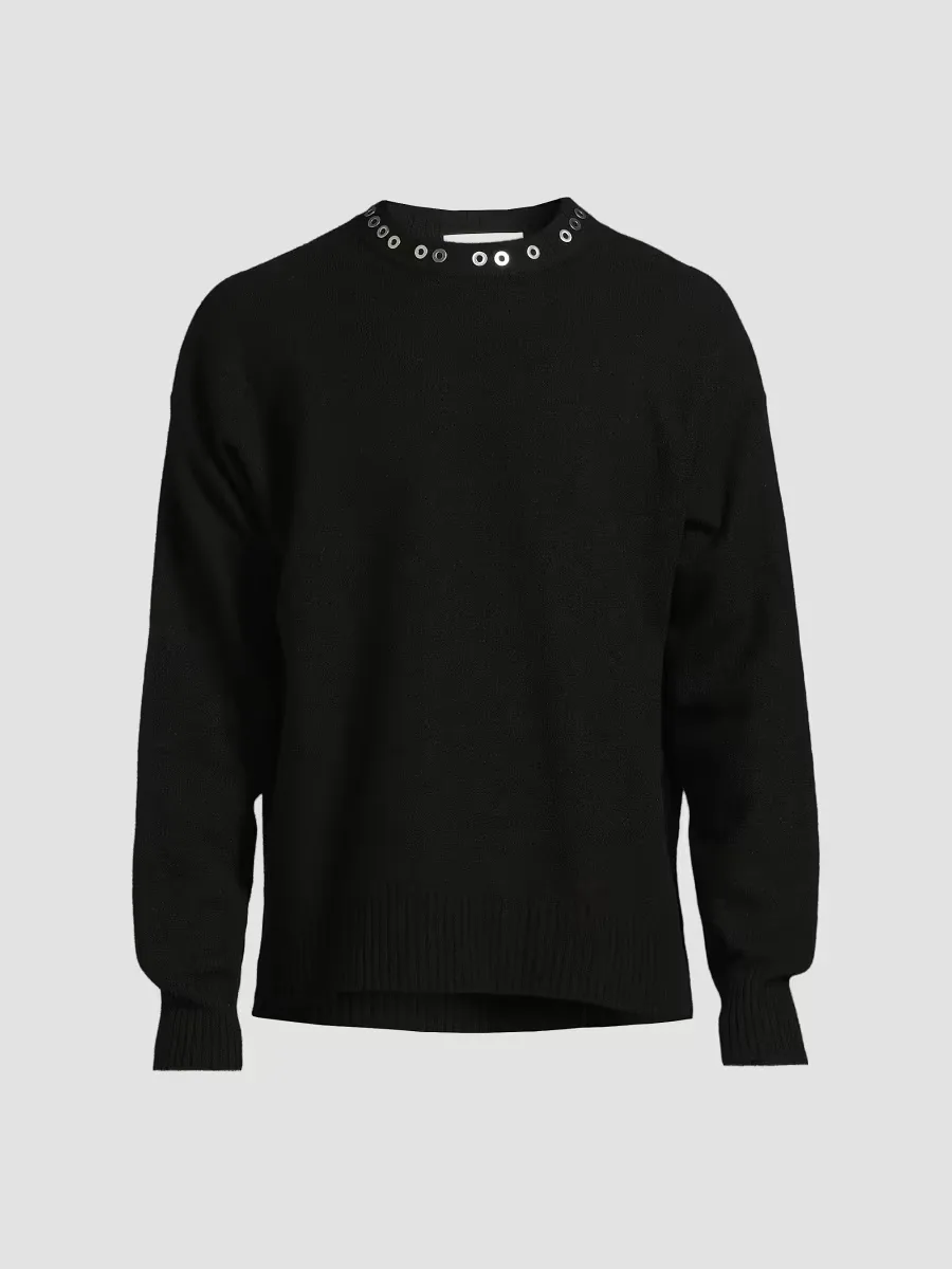 Studded Wool Long-Sleeve Sweater by Jil Sander
