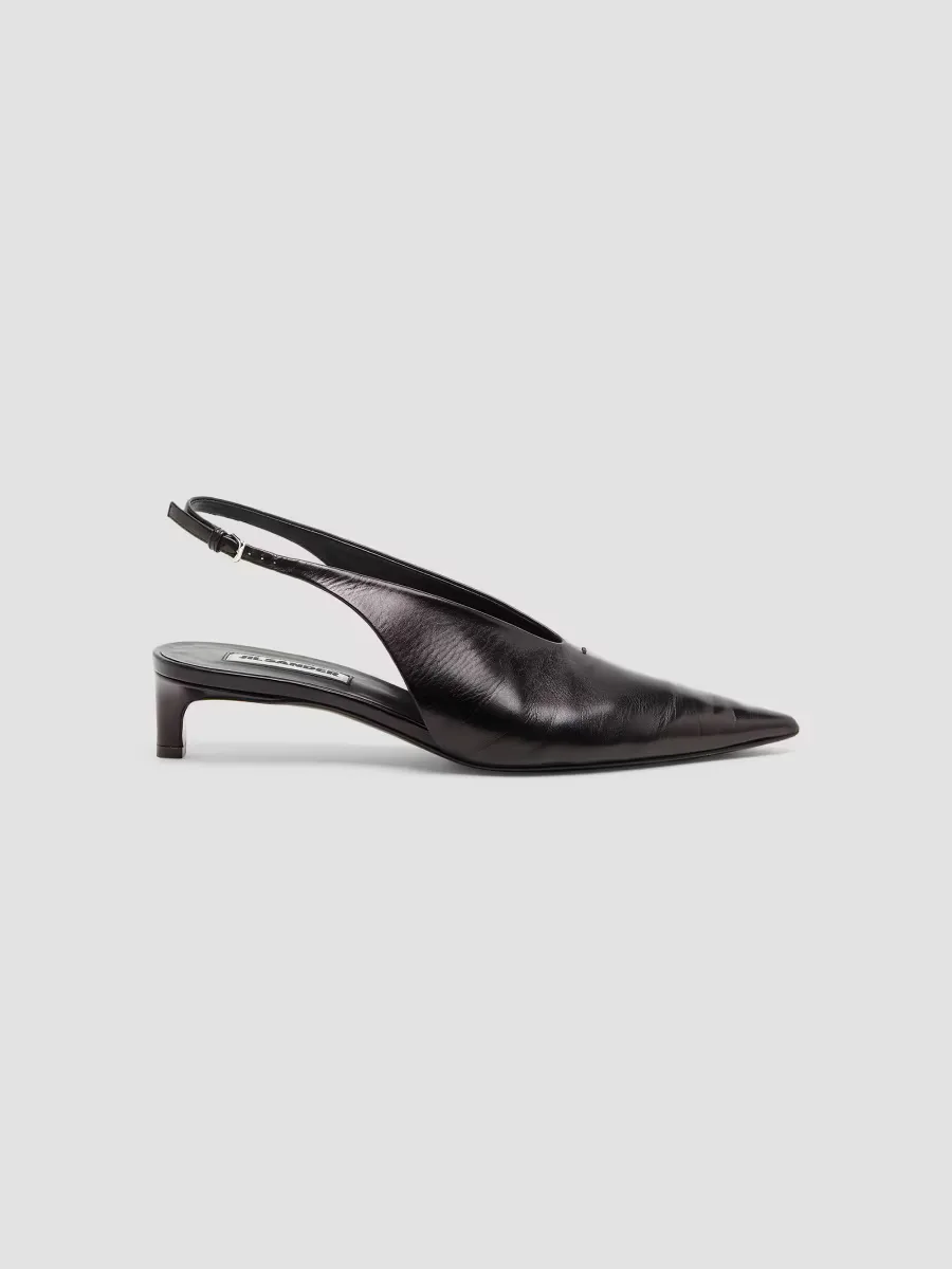 40MM Leather Slingback Pumps