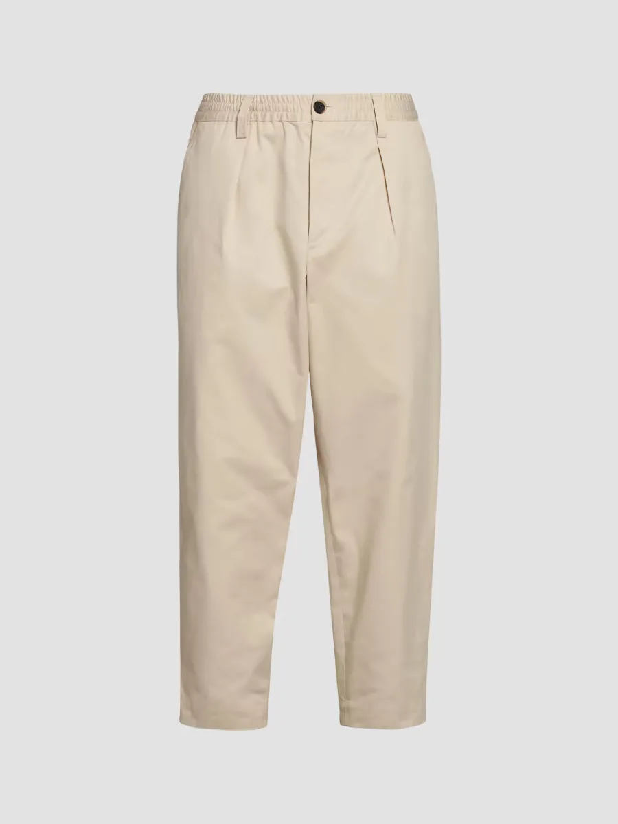 Cotton Gabardine Crop Trousers by Marni