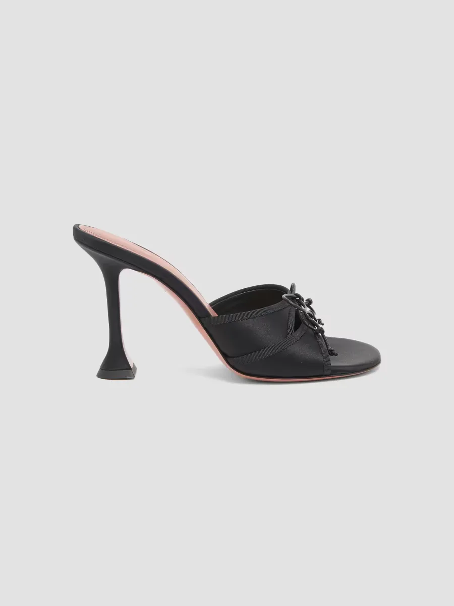 Eleonora 95MM Satin Slippers by Amina Muaddi