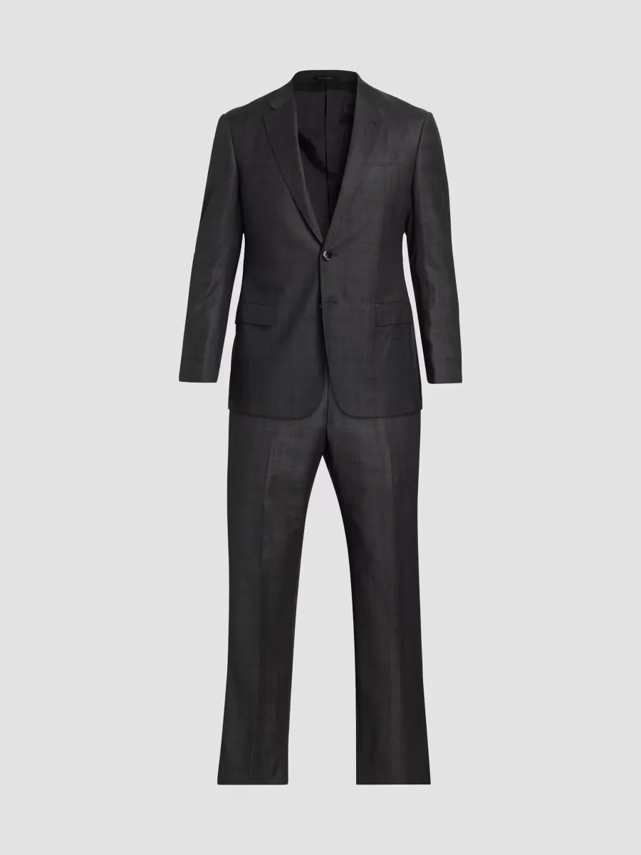 Giorgio Armani Windowpane Check Wool Suit by Armani