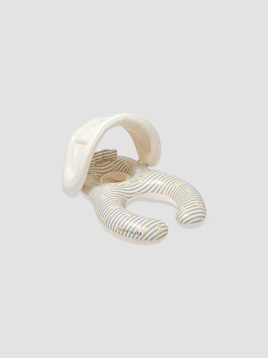 Float Together Duck Sage Striped Baby Seat by Sunnylife