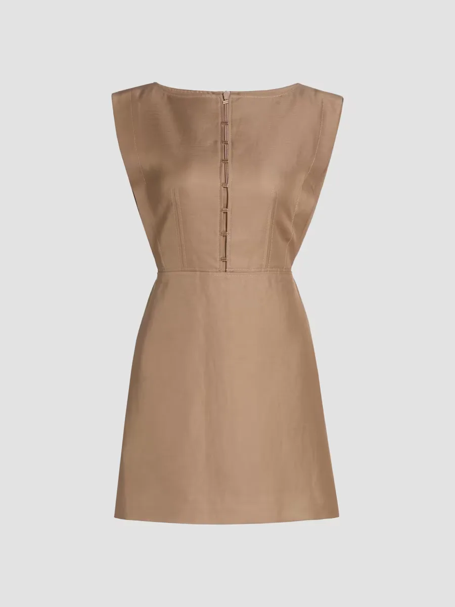 Grindale Hardware-Detail Stretch-Cotton Minidress by Acler