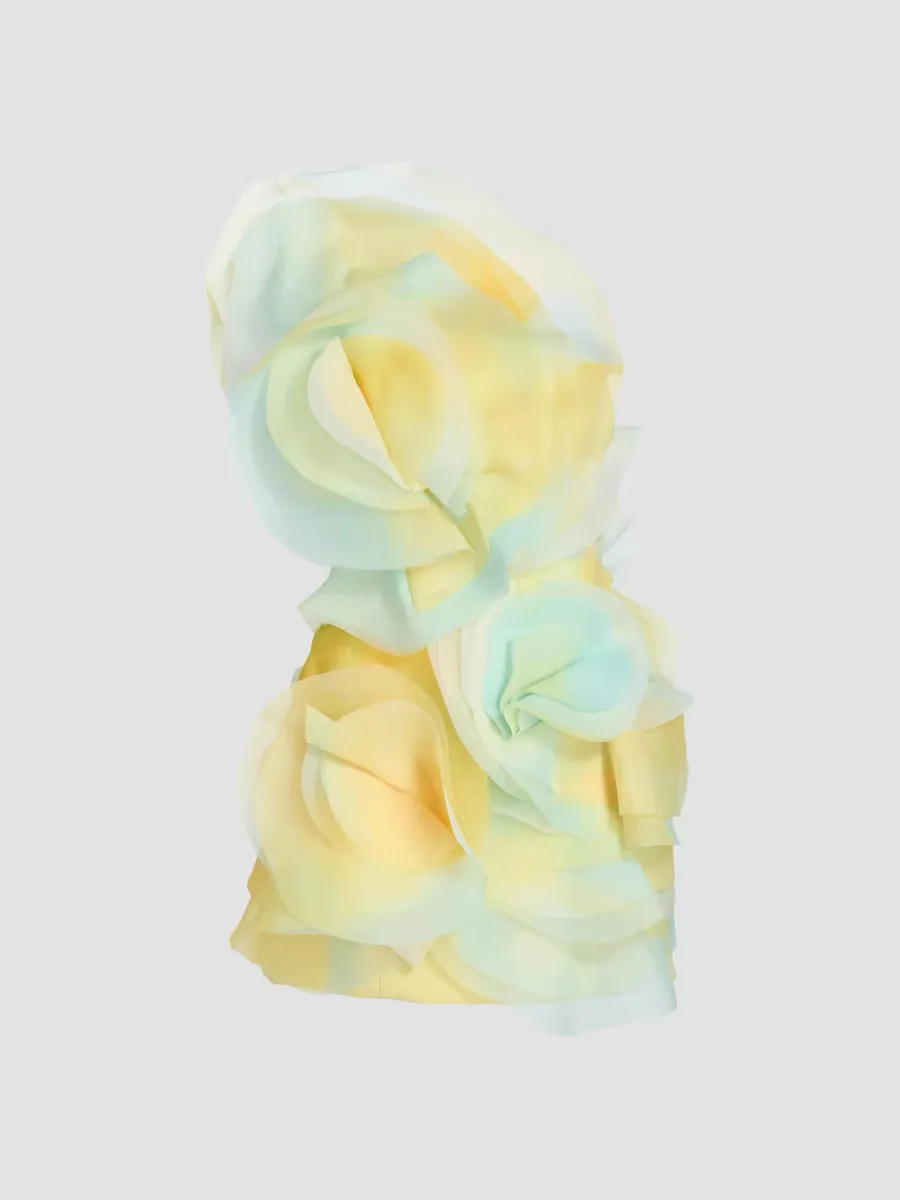 Cotwall Ruffled Floral One-Shoulder Minidress by Acler