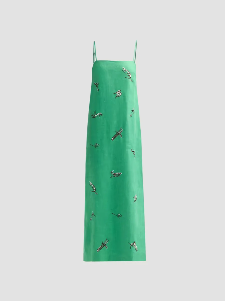 Wanda Linen-Blend Maxi Dress by ALMAIS