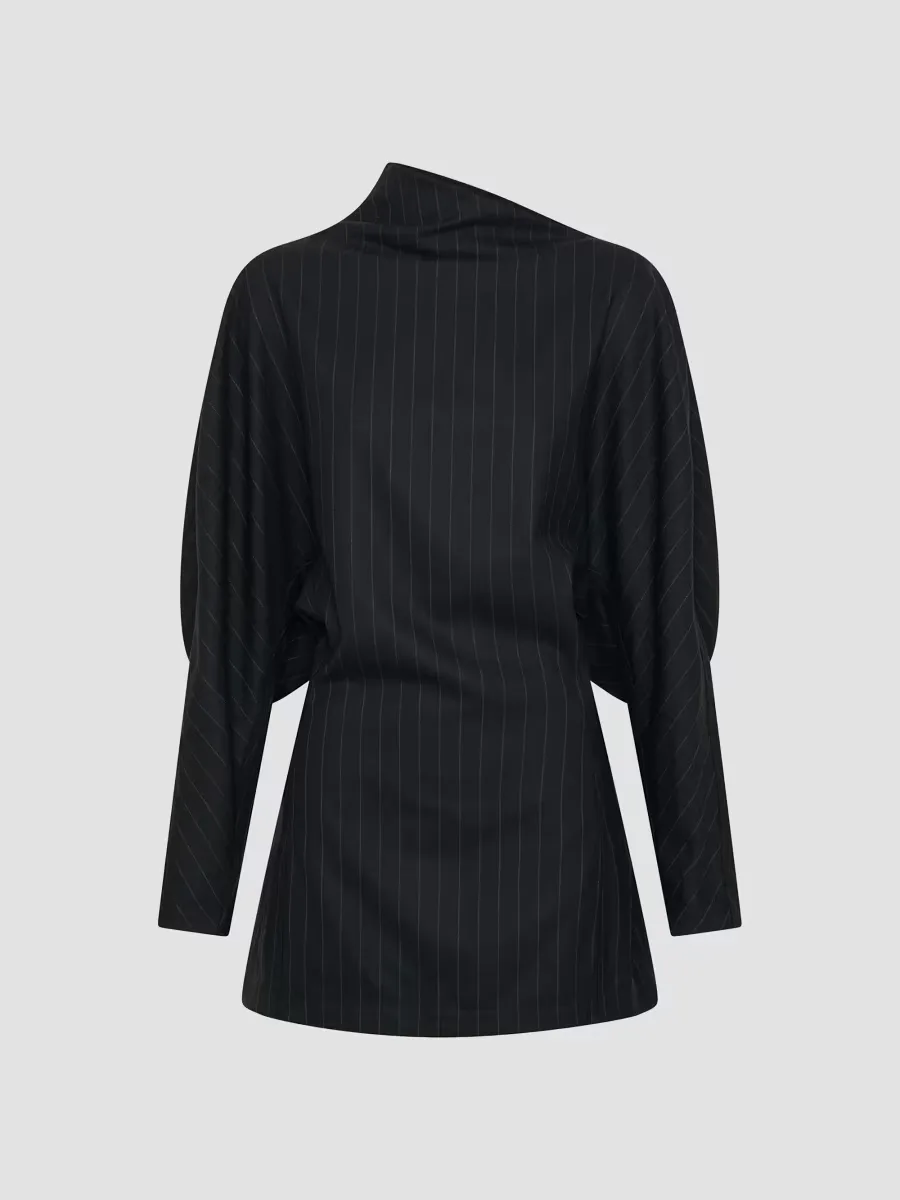 Anika Draped Pinstriped Minidress by NICHOLAS