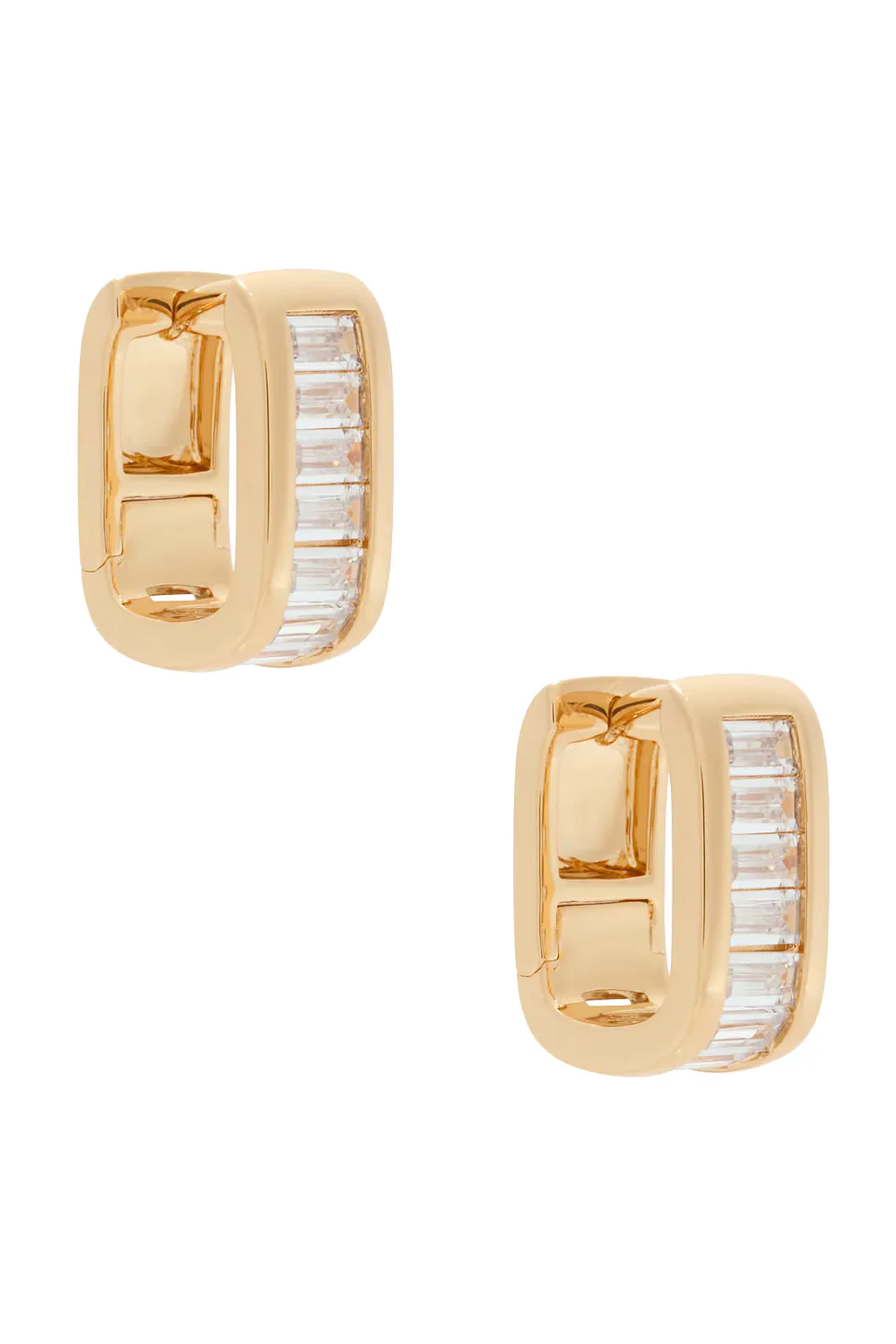 Crystal Baguette Huggie Earrings