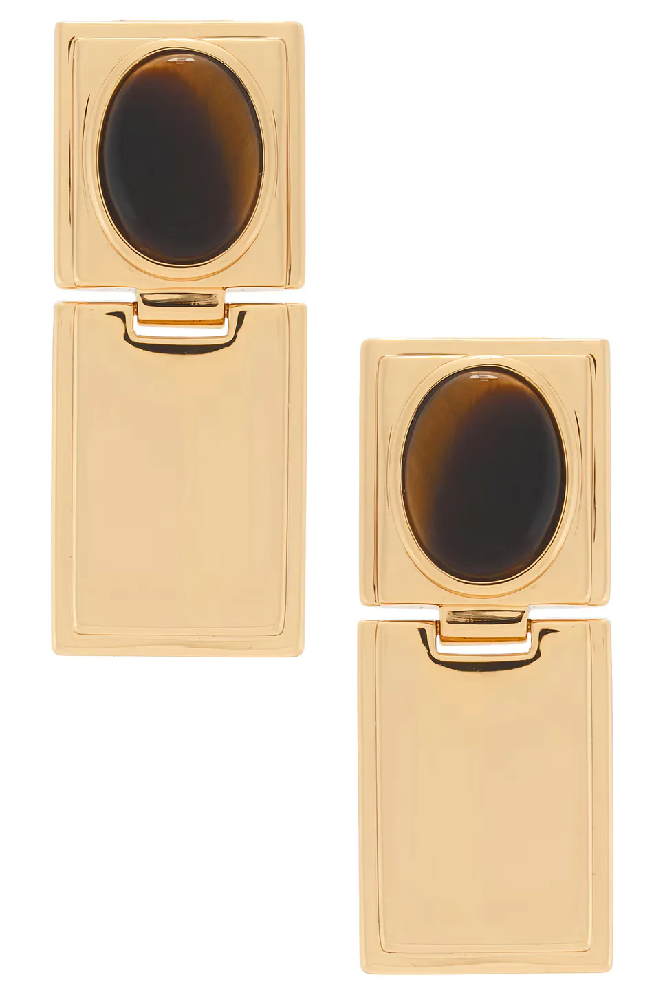 Stone Drop Hinge Earrings