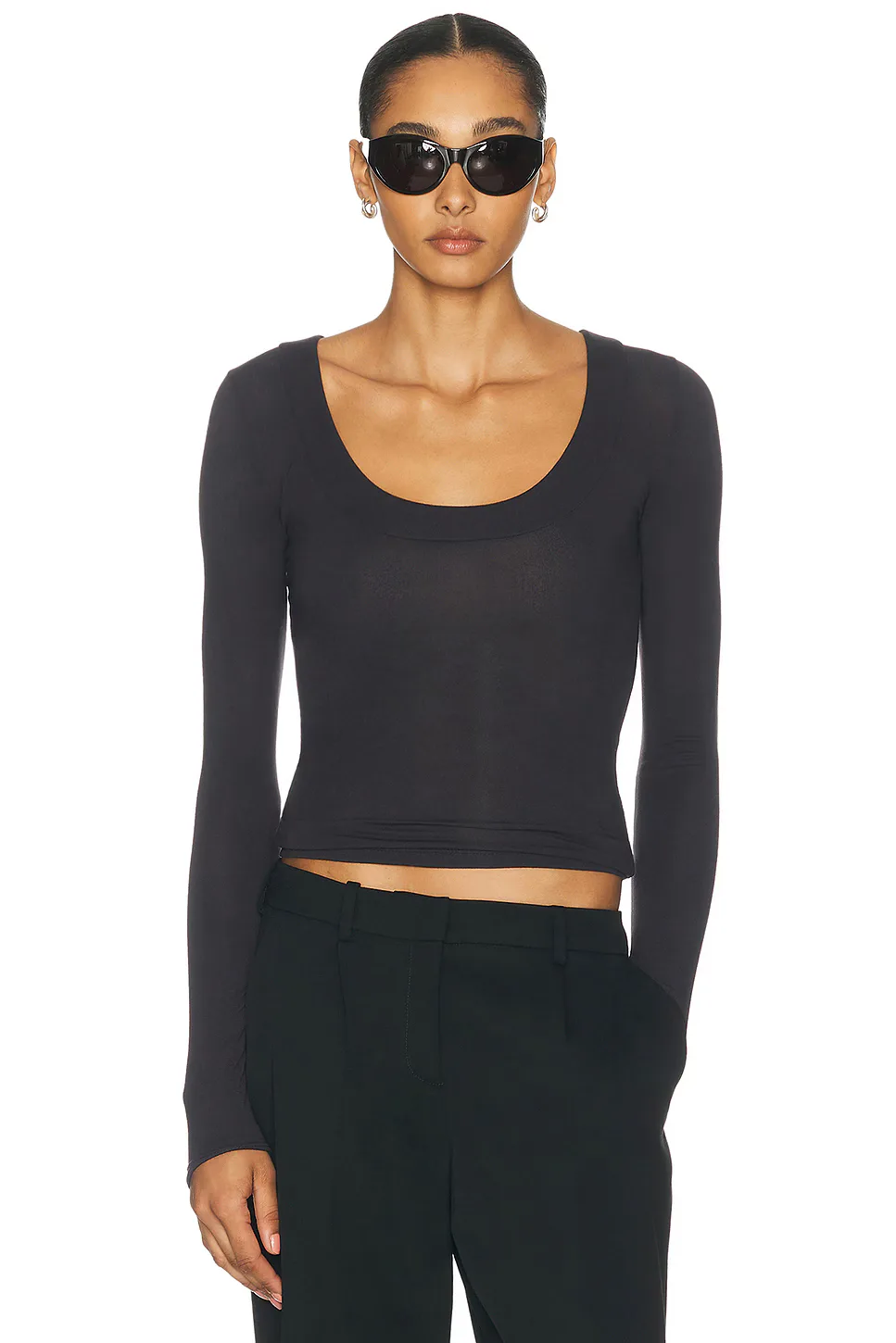 Scoop Neck Long Sleeve Tee by GRLFRND