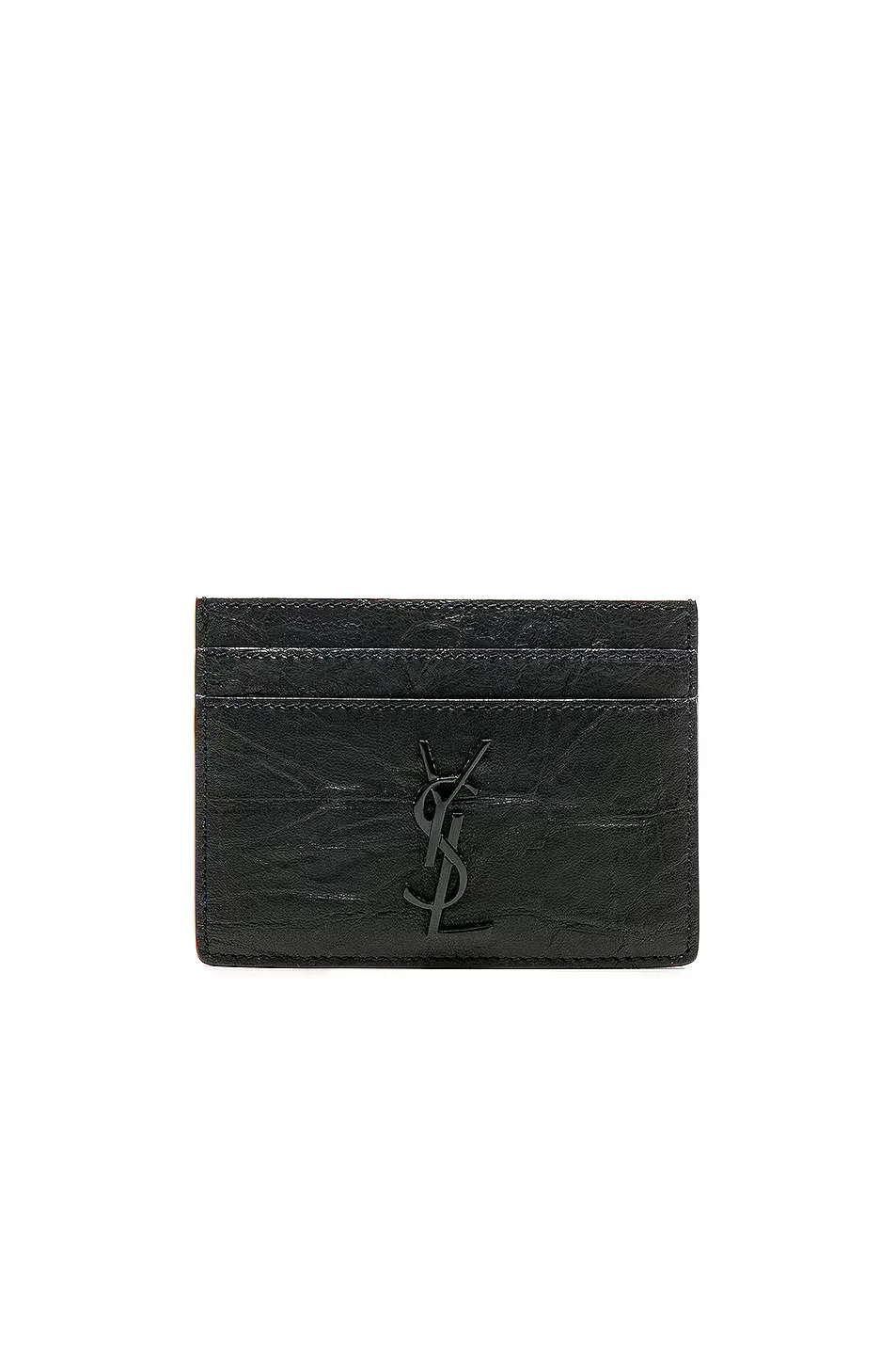 Croc Embossed Cardholder by Saint Laurent