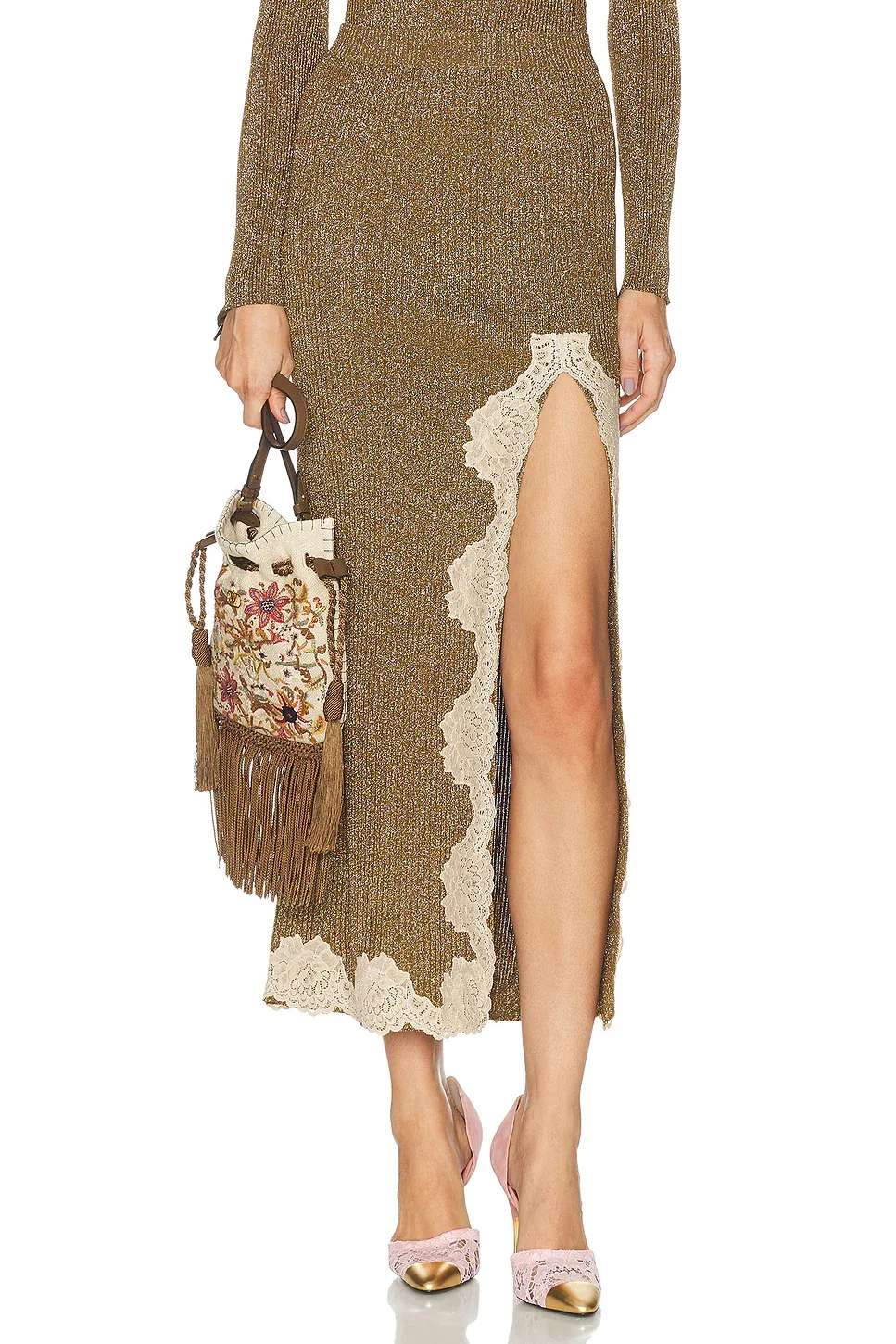 Lace & Lurex Skirt by Valentino