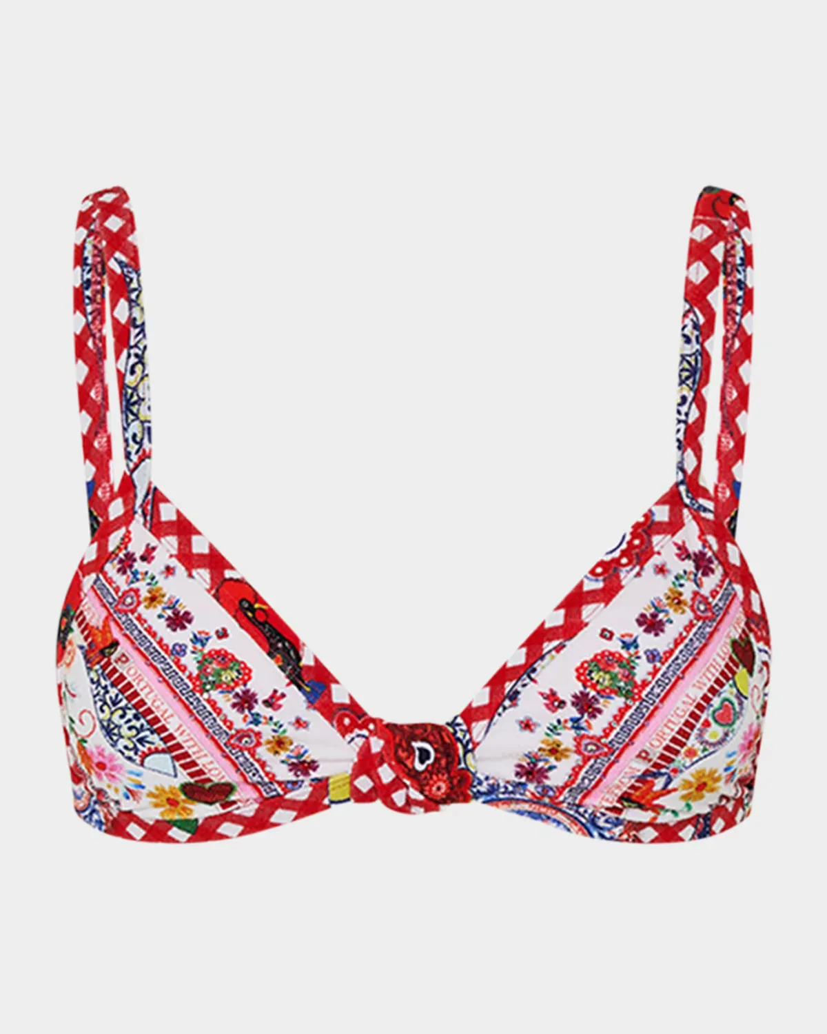 Faith, Luck & Justice Knot Front Triangle Bikini Top by Camilla