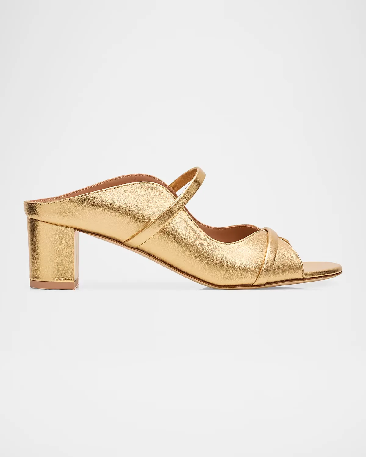 45mm Norah Metallic Leather Mule Sandals by Malone Souliers