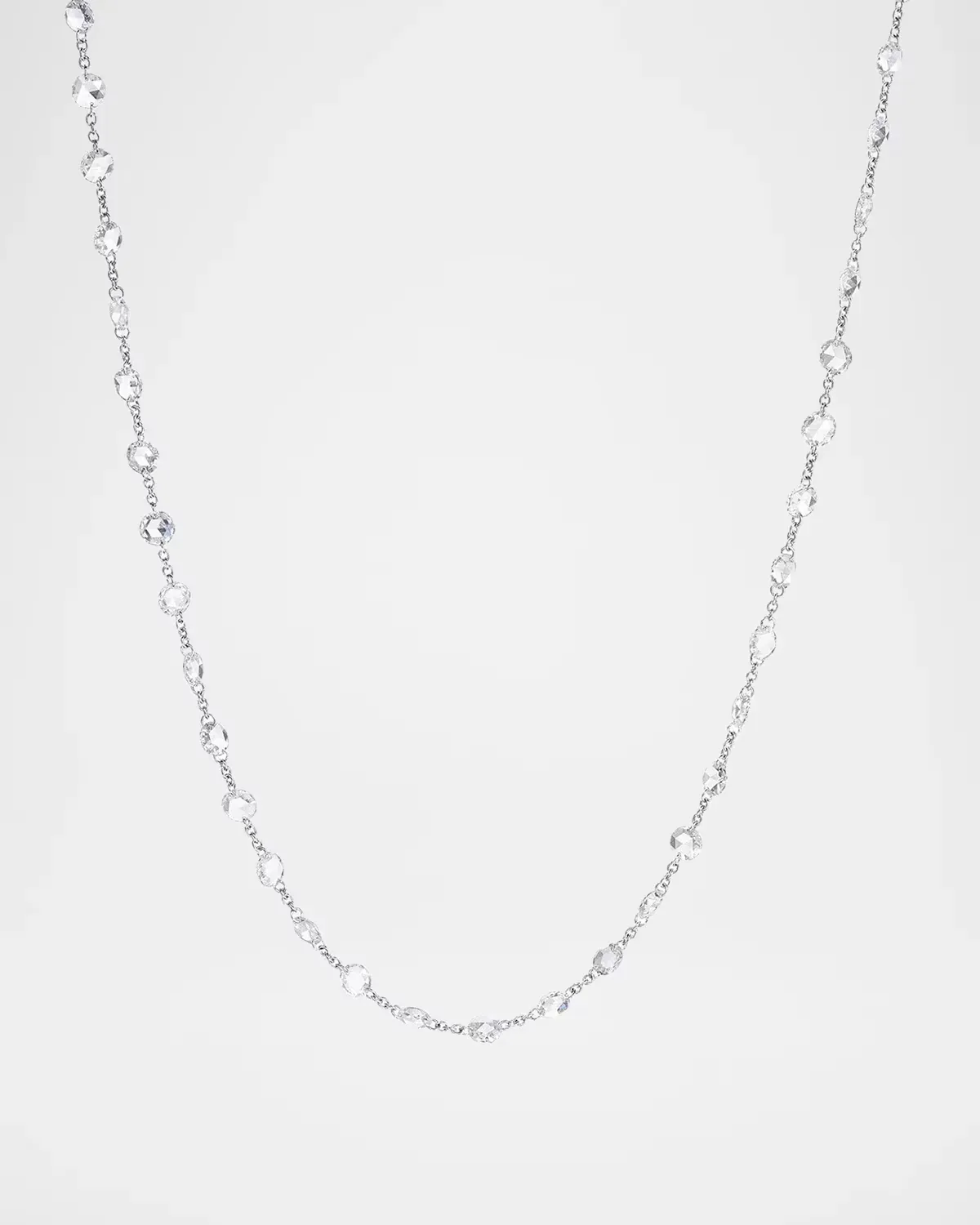 18K White Gold Diamond Ethereal Chain Necklace, 12.88tcw