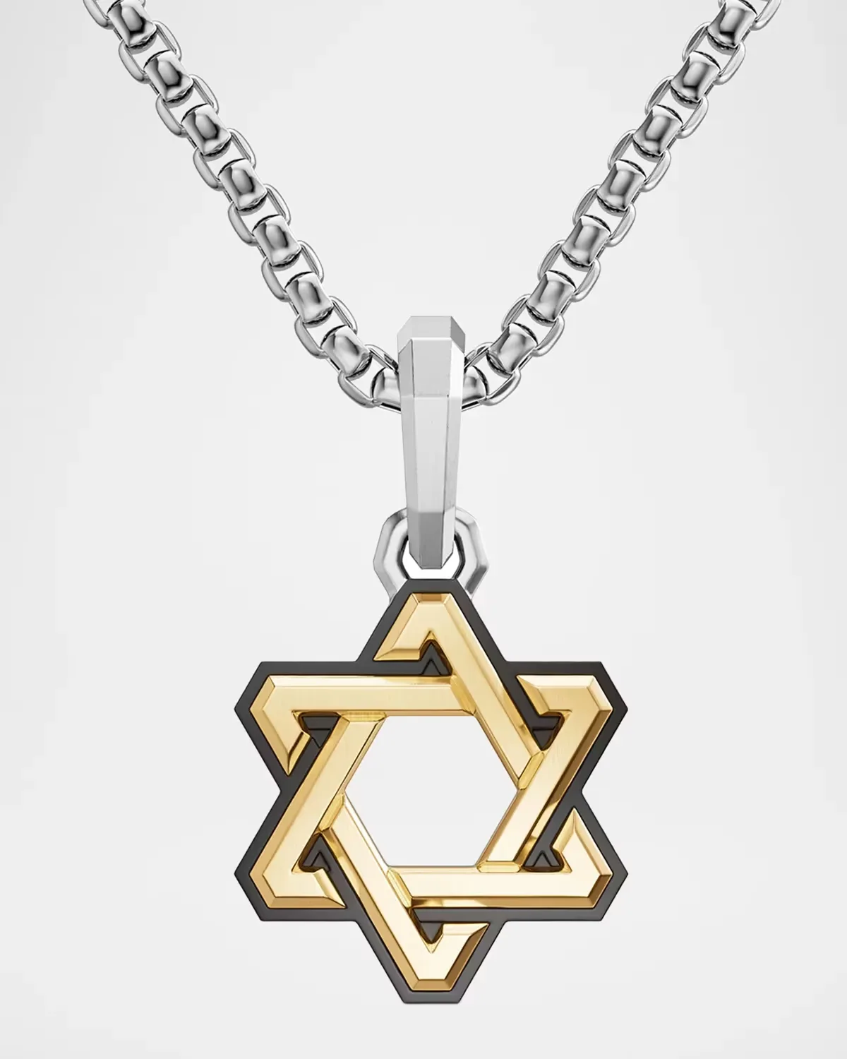 Deco Star of David Amulet in Sterling Silver with 14K Yellow Gold, 19.5mm by David Yurman