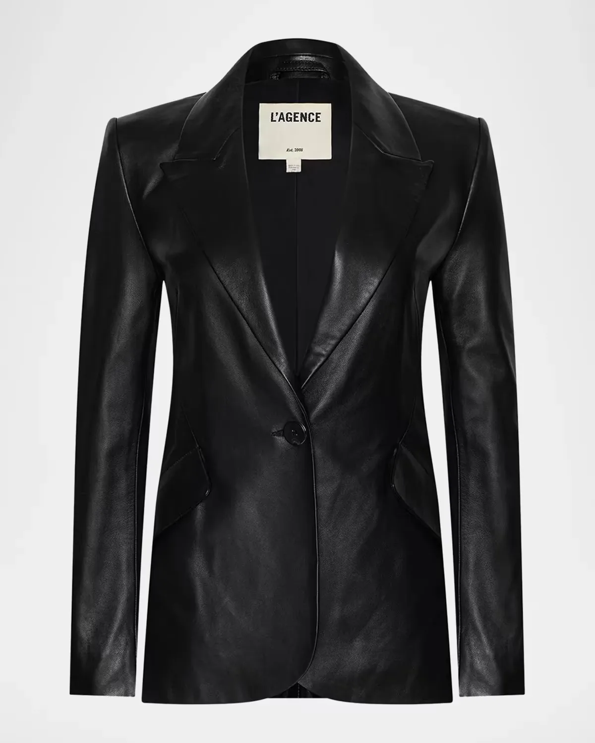 Chamberlain Leather Single-Breasted Blazer by L & apos;AGENCE