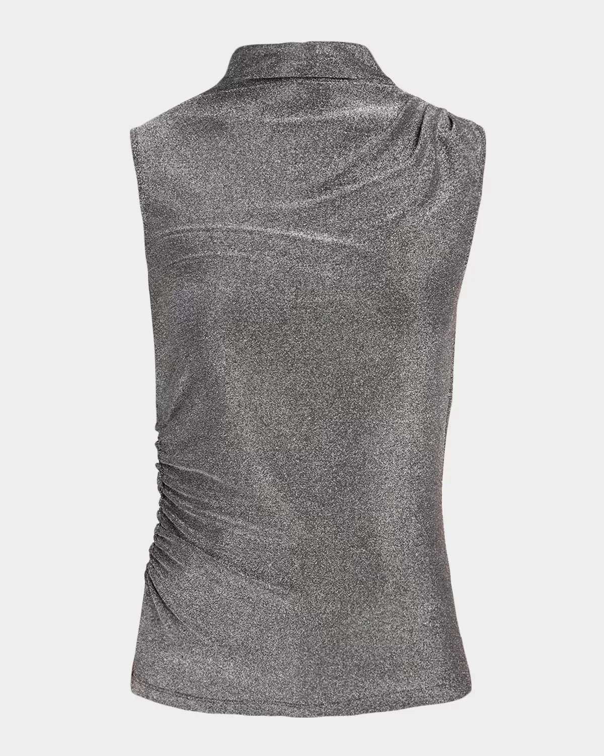 Mylie Metallic Mock-Neck Tank Top by Veronica Beard