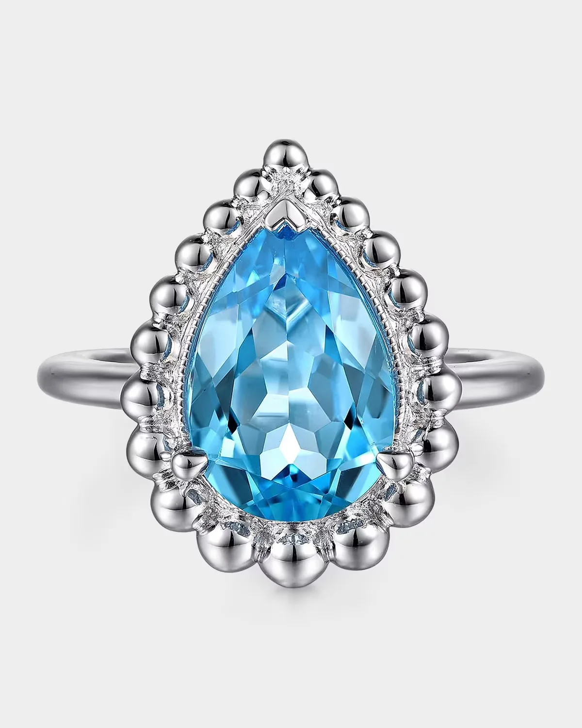 925 Sterling Silver Bujukan Swiss Blue Topaz Ring by Gabriel
