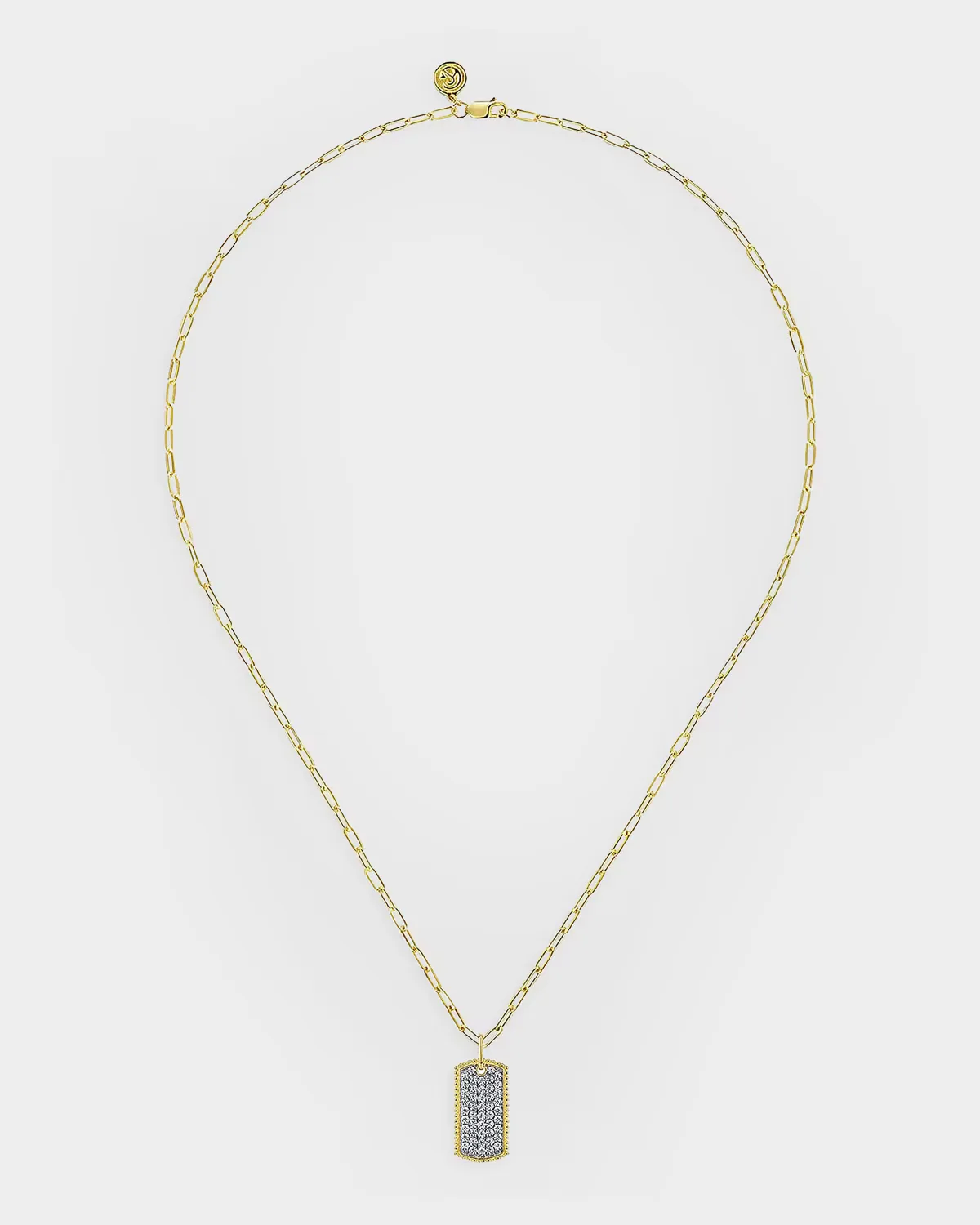 14K Yellow Gold Bujukan Diamond Tag Pendant Necklace by Gabriel