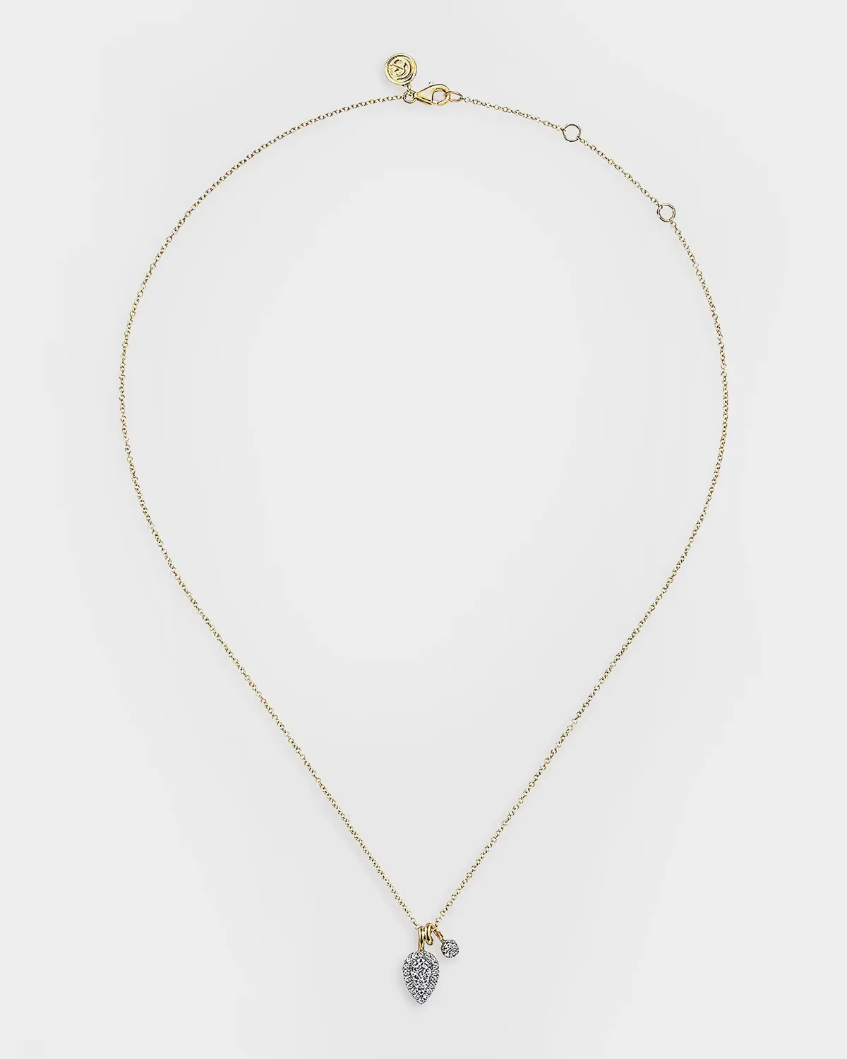 14K White and Yellow Gold Diamond Coiled Bujukan Pendant Necklace