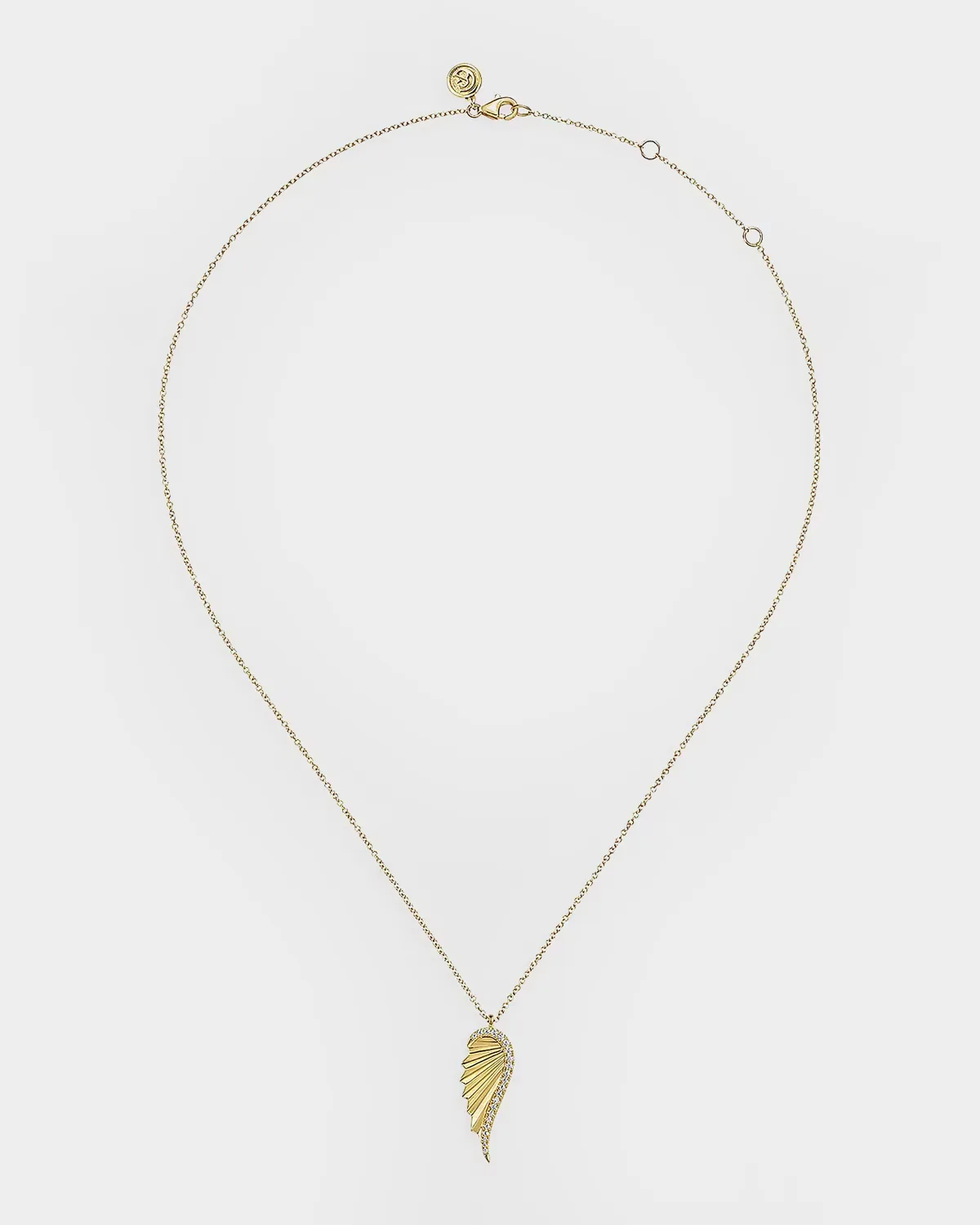 14K Yellow Gold Diamond Wing Pendant Necklace by Gabriel