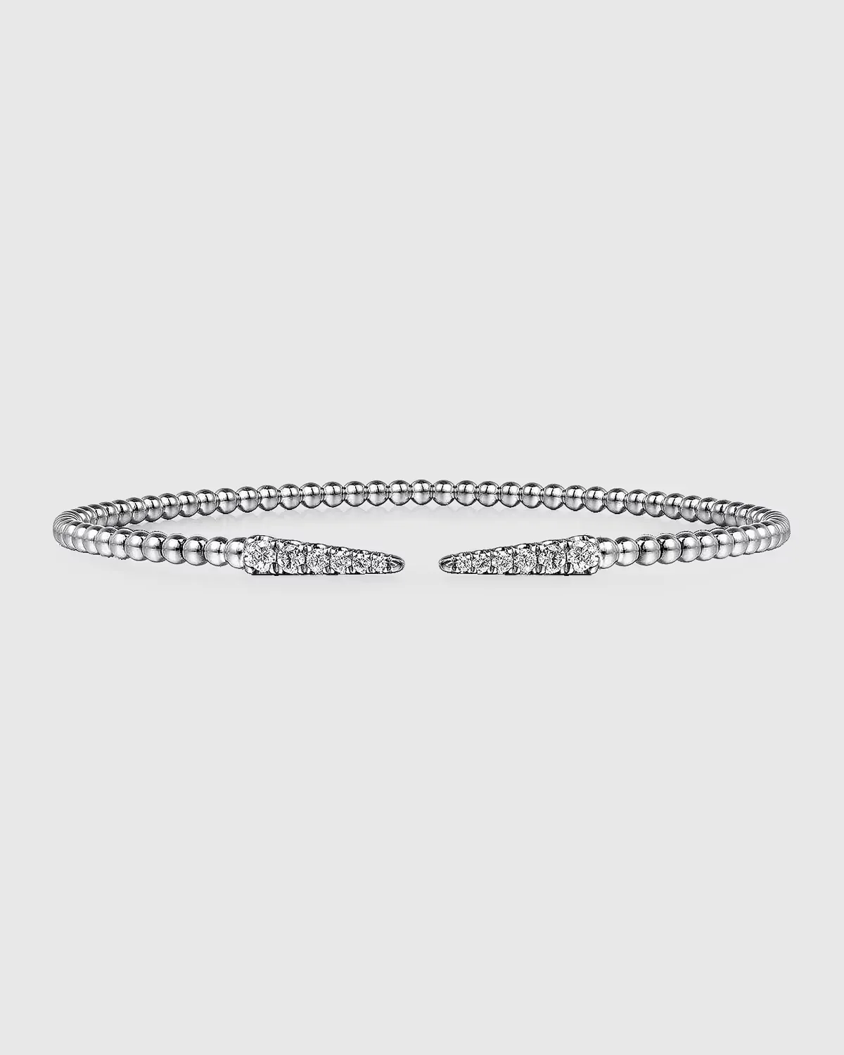 14K White Gold Bujukan Diamond Spikes Split Bangle