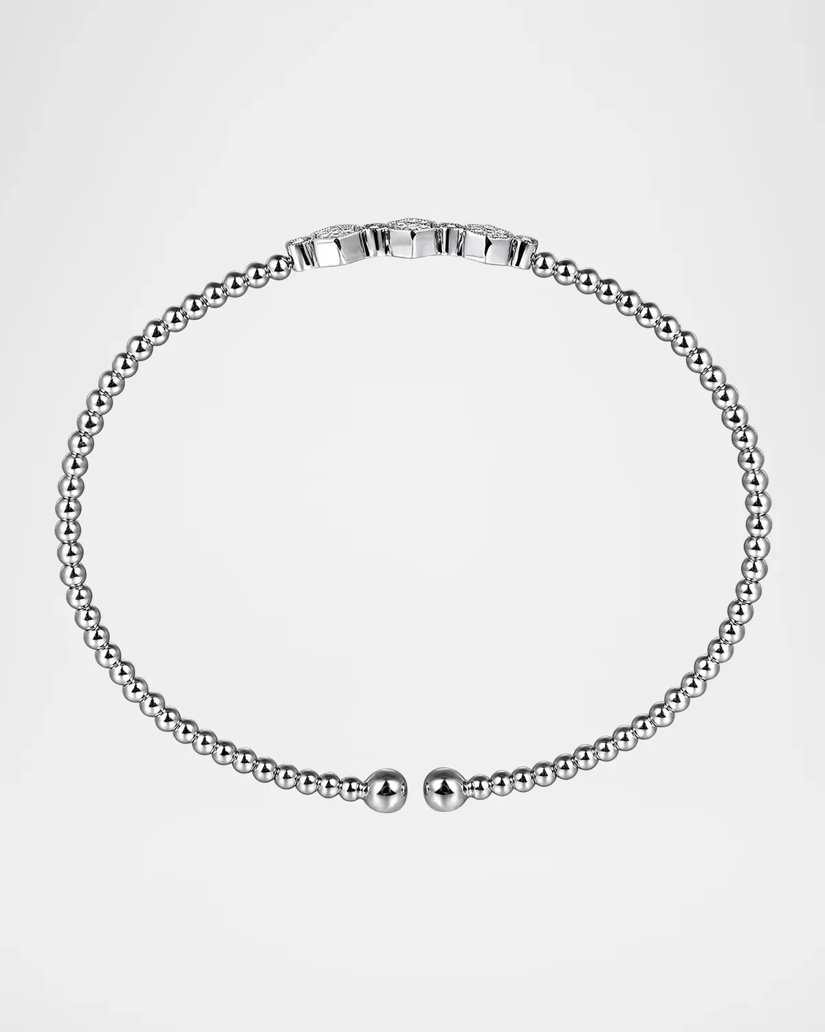 Bujukan 14K White Gold and 0.12 TCW Diamond Bangle