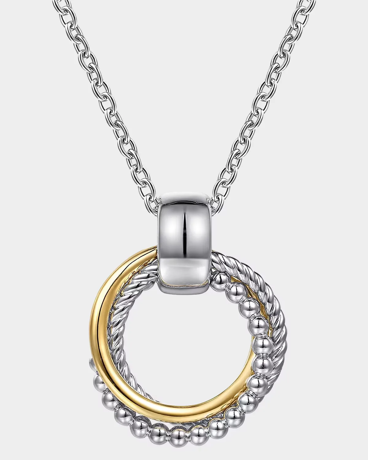 14K Yellow Gold and 925 Sterling Silver Bujukan Rope Pendant Necklace by Gabriel