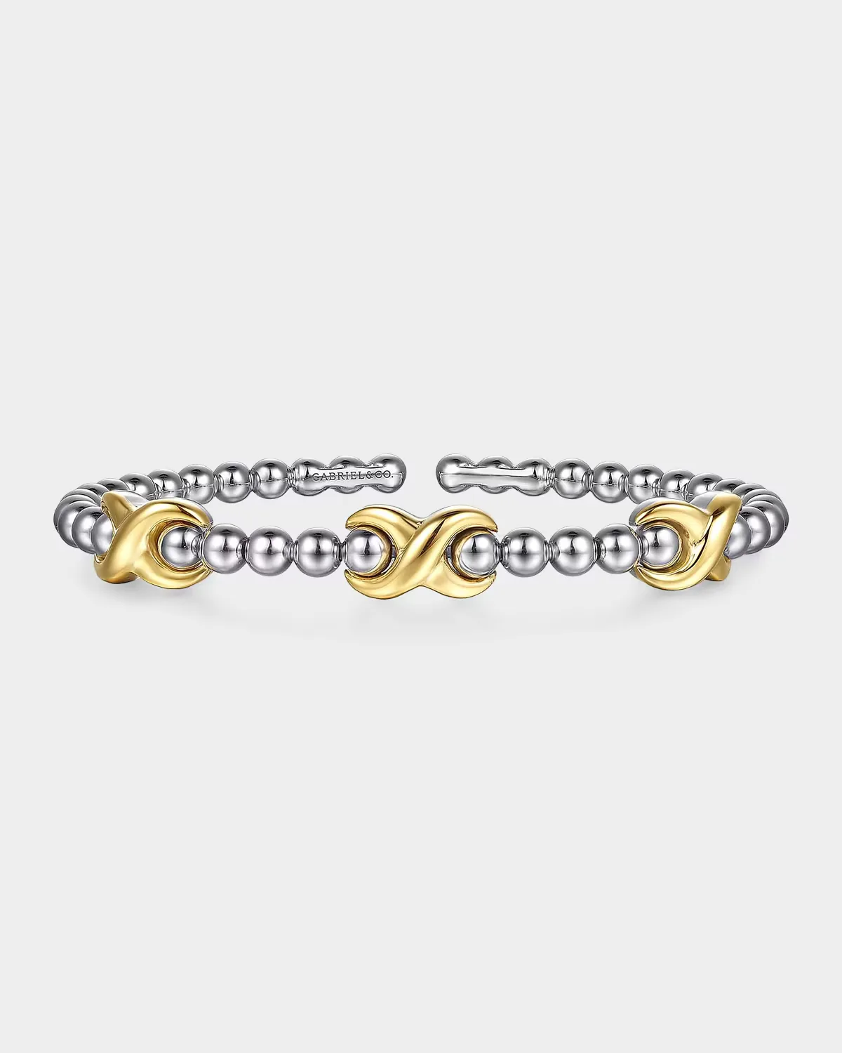14K Yellow Gold and 925 Sterling Silver Bujukan Station Bangle