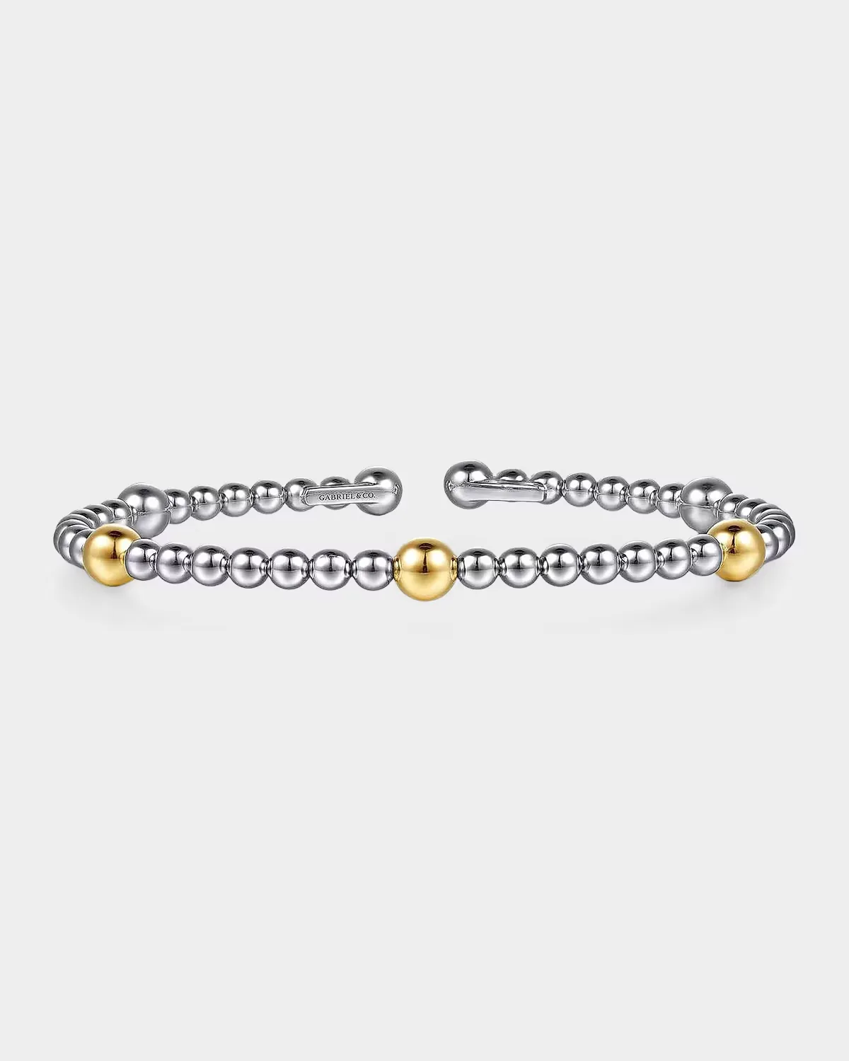 14K Yellow Gold and 925 Sterling Silver Bujukan Split Bangle Bracelet