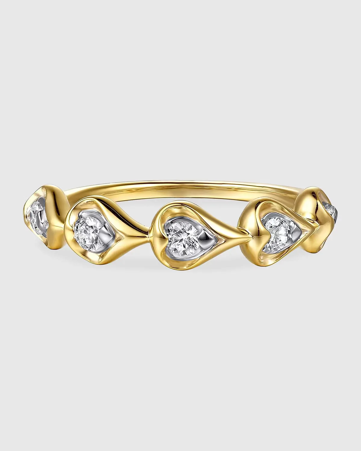 14K White and Yellow Gold Diamond Pear Stackable Ring by Gabriel