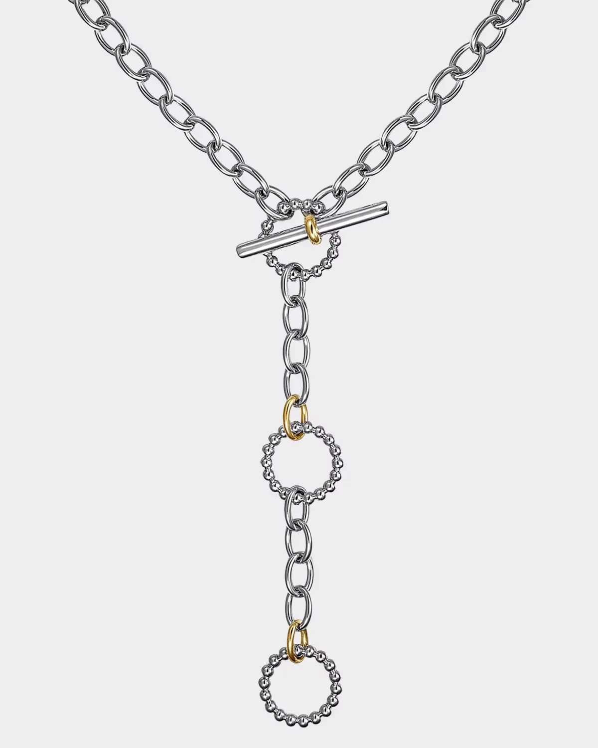 925 Sterling Silver and 14K Yellow Gold Bujukan Toggle Link Necklace by Gabriel