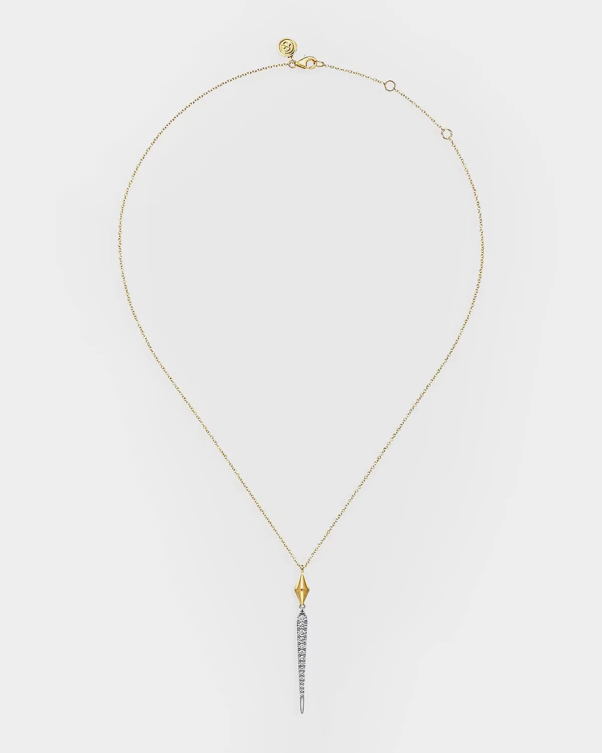 14K White and Yellow Gold Kaslique Diamond Kite Drop Necklace by Gabriel