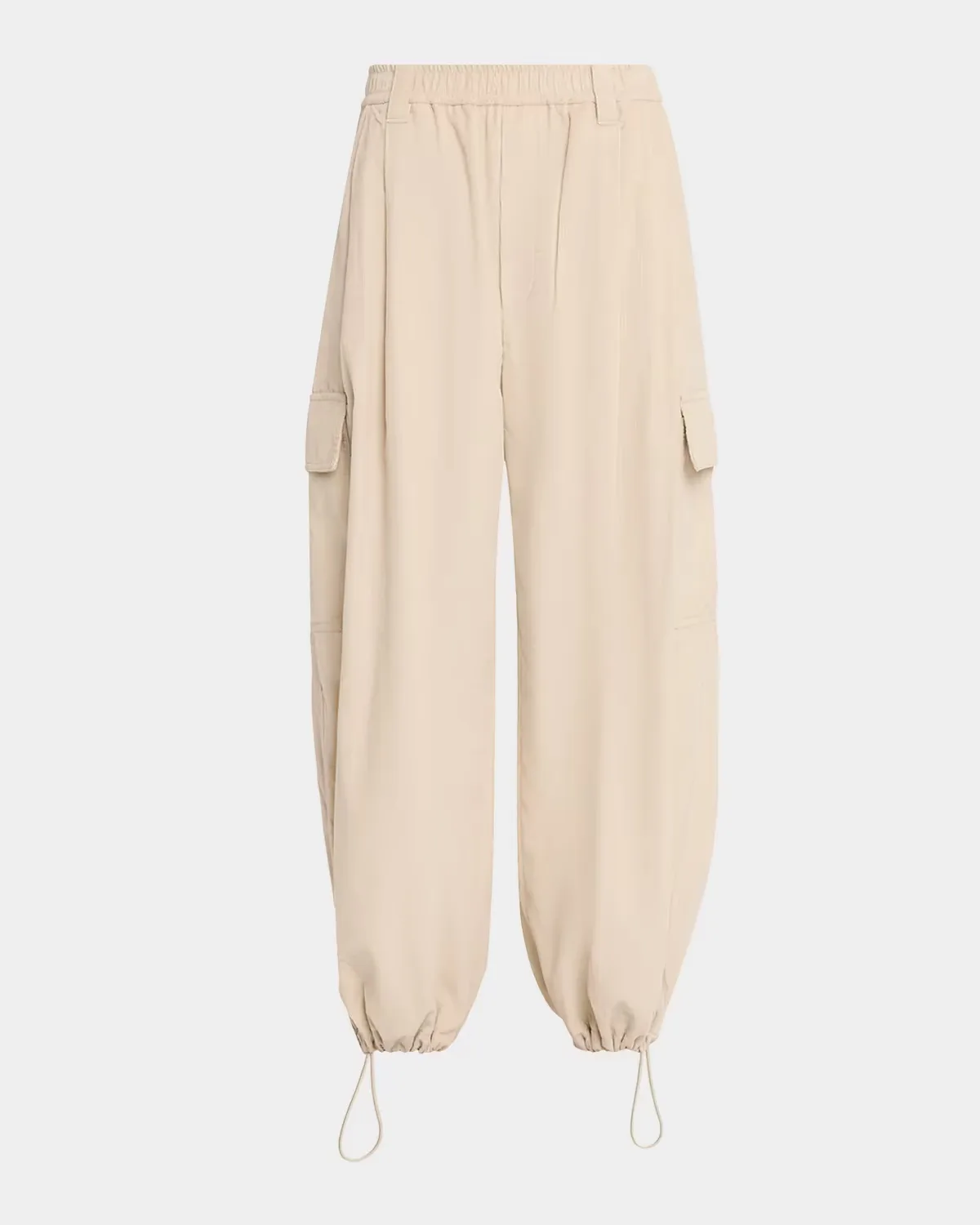 Cotton-Cashmere Corduroy Baggy Wide-Leg Cargo Pants by Brunello Cucinelli