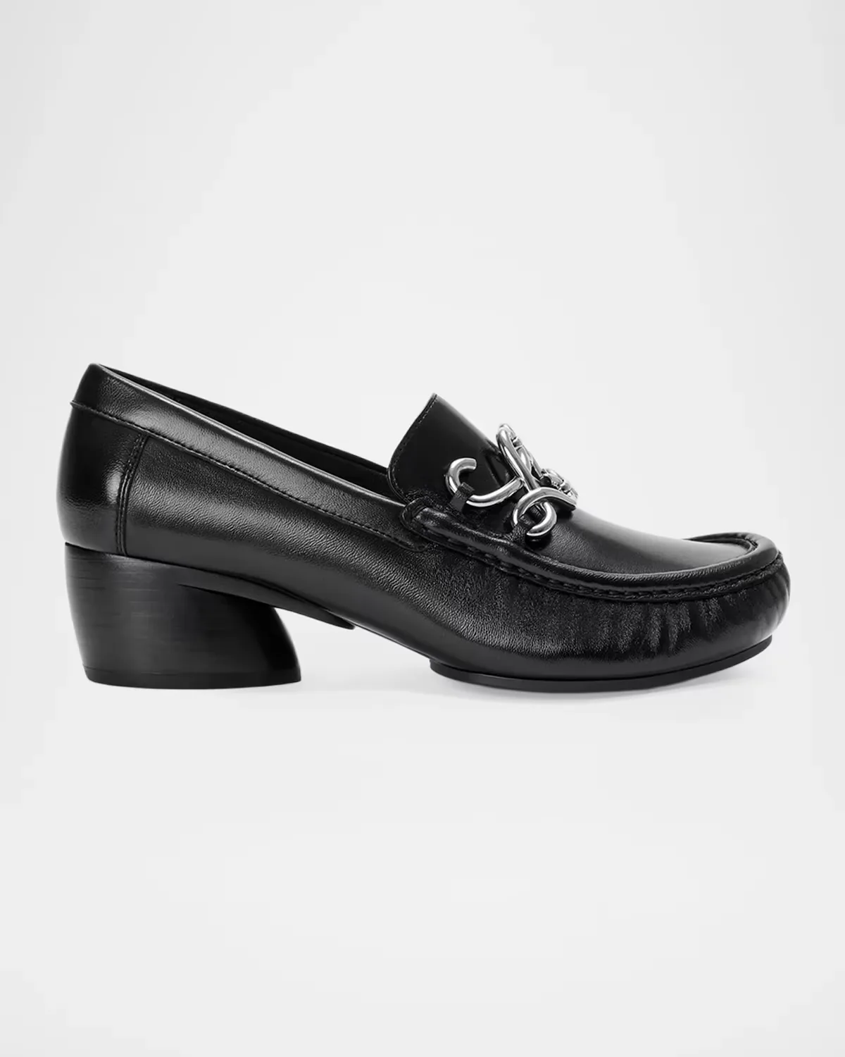 Oval Double L Leather Loafers by LOEWE