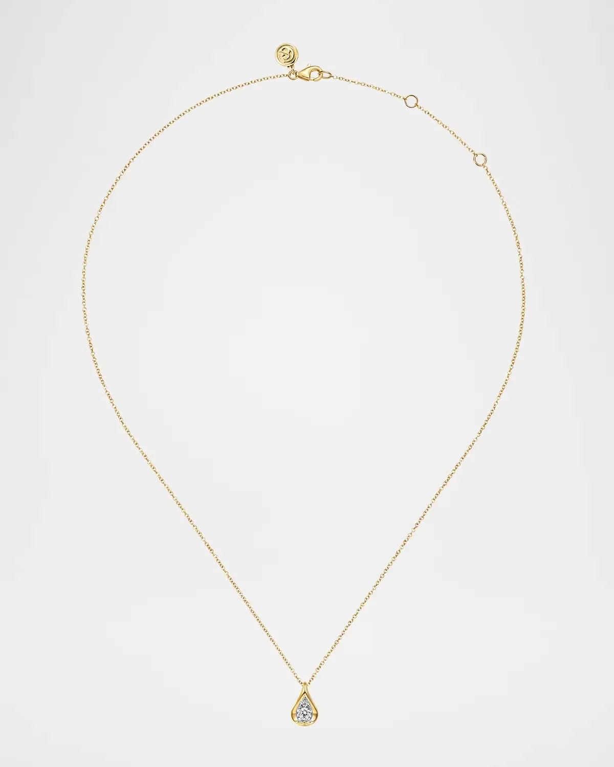 Contemporary Buttercup Two-Tone 14K Gold & 0.18 TCW Diamond Teardrop Pendant Necklace
