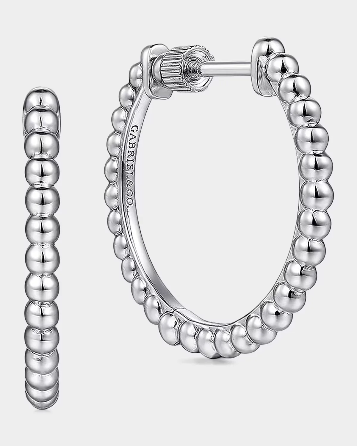 Bujukan Sterling Silver Beaded Hoop Earrings by Gabriel