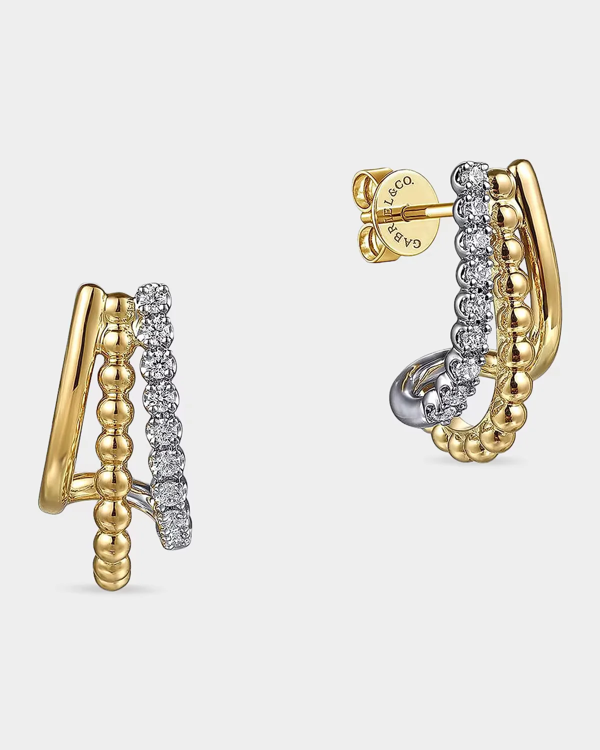 Bujukan 14K Gold & 0.18 TCW Diamond J Hoop Earrings by Gabriel