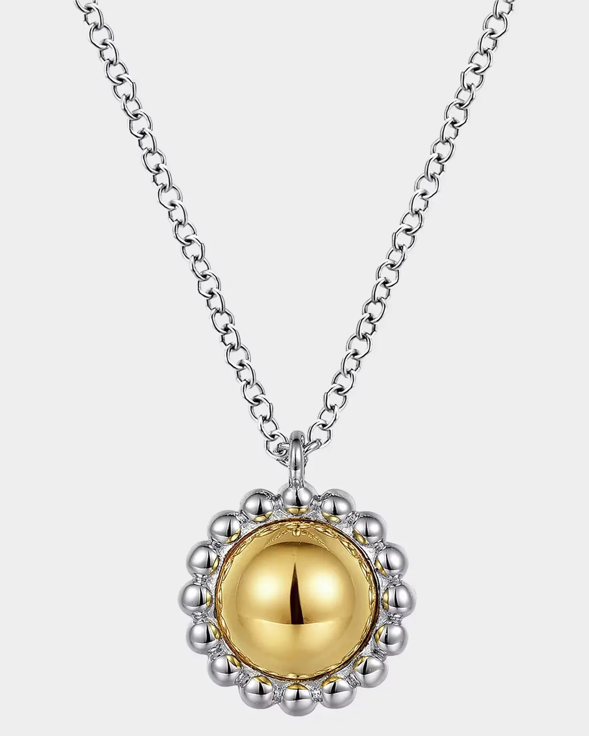 14K Yellow Gold and 925 Sterling Silver Bujukan Pendant Necklace by Gabriel