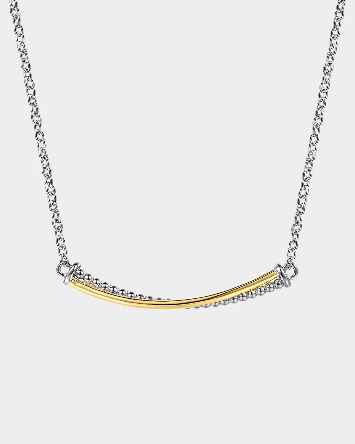 Bujukan 14K Yellow Gold & Sterling Silver Criss Cross Bar Necklace by Gabriel