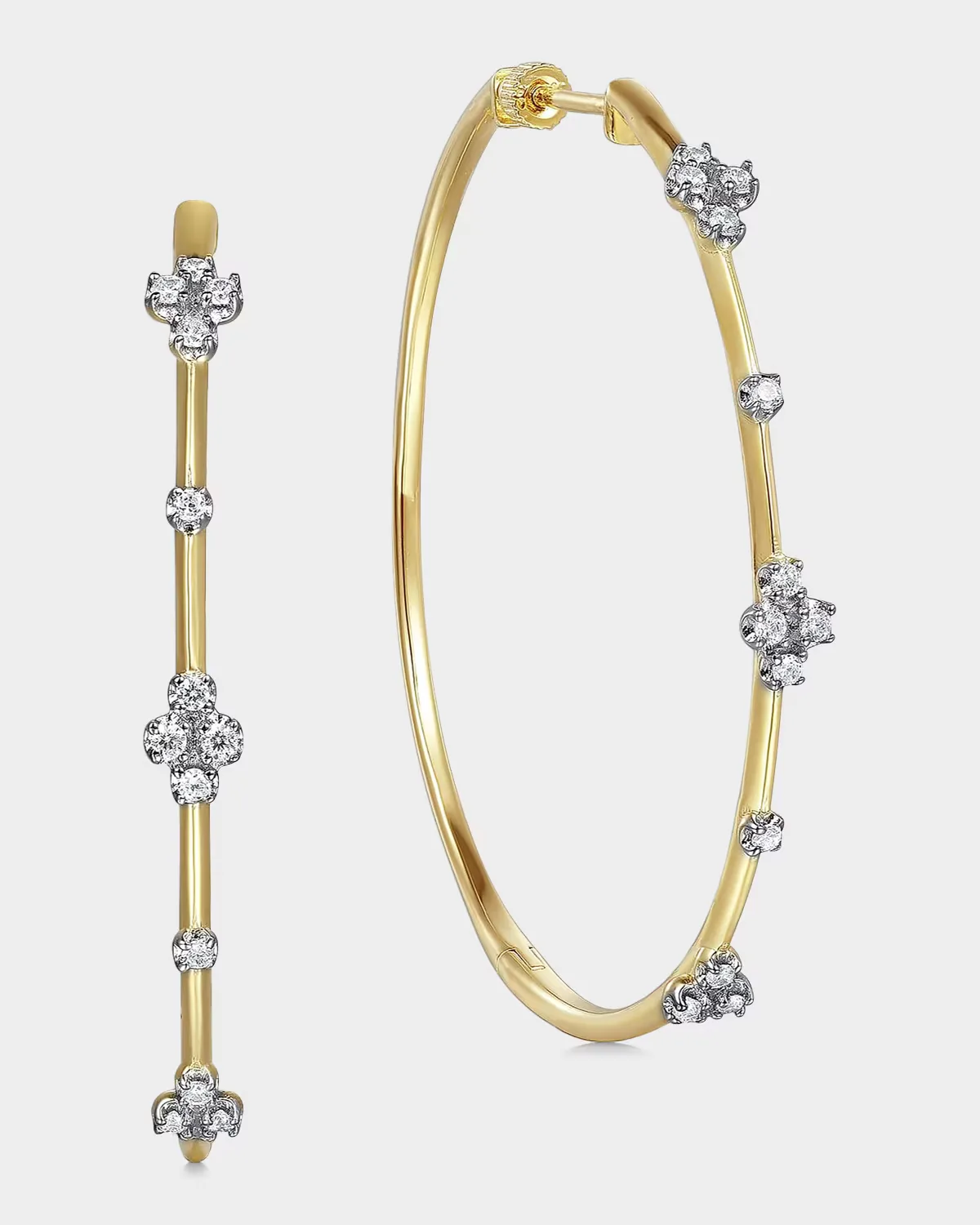 Contemporary Buttercup Two-Tone 14K Gold & 0.50 TCW Diamond Hoop Earrings/50MM by Gabriel