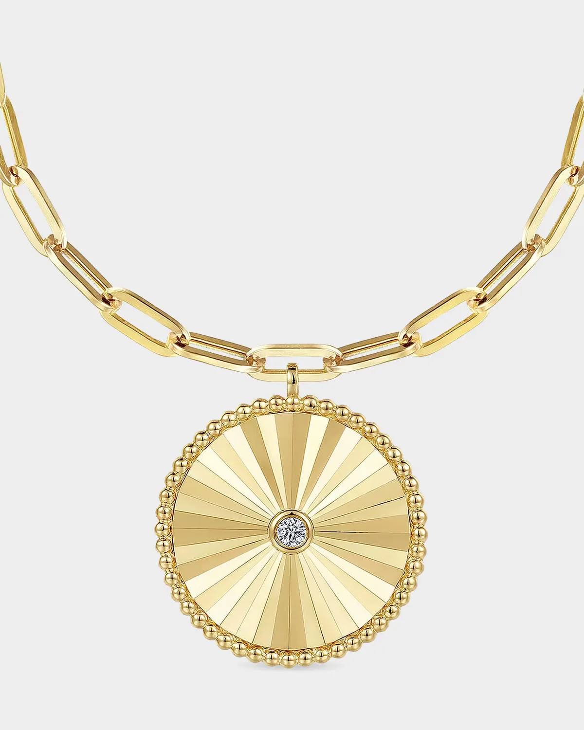 Bujukan 14K Yellow Gold & 0.05 TCW Diamond Sunray Medallion Necklace by Gabriel