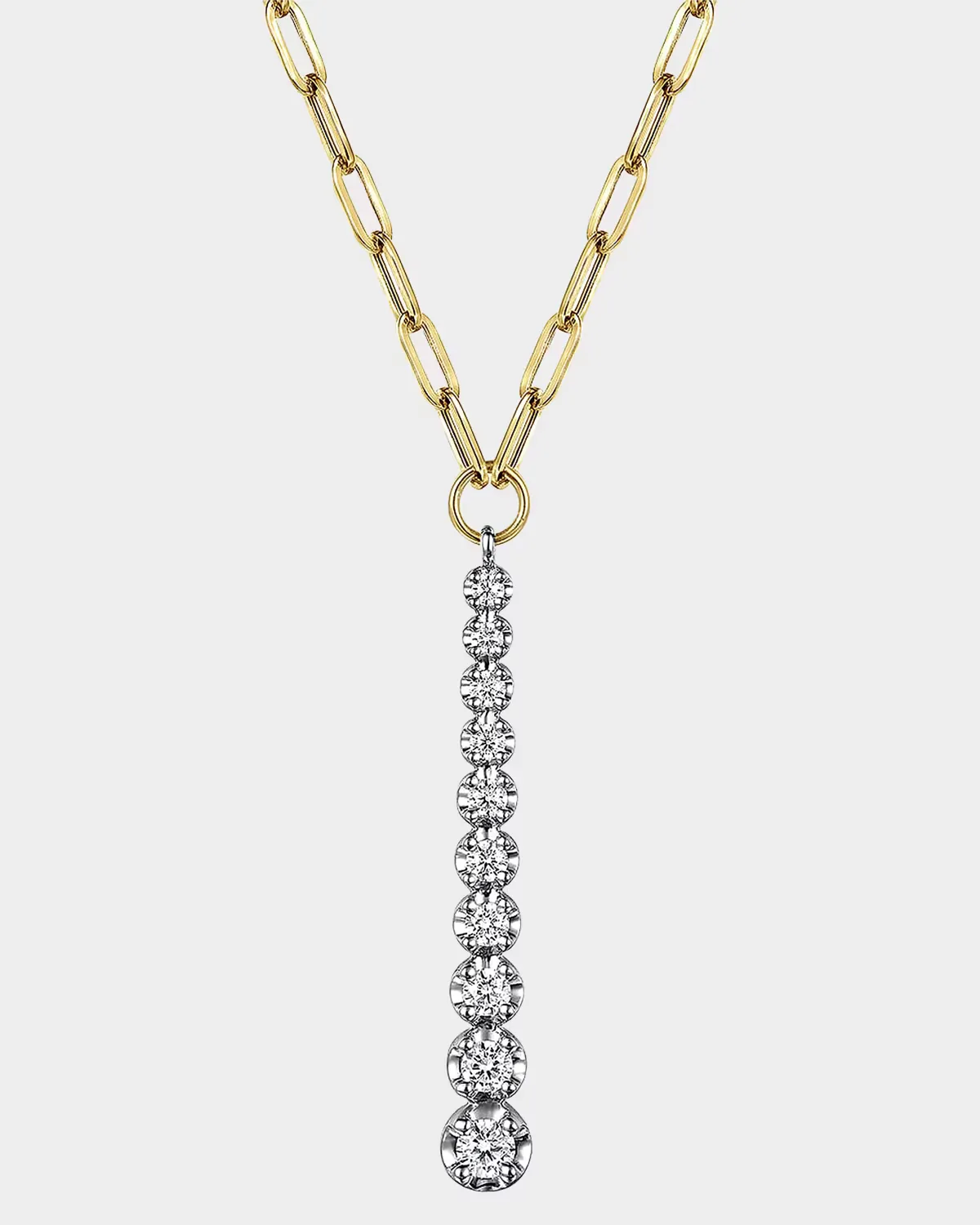 Contemporary 14K White & Yellow Gold & 0.50 TCW Diamond Paperclip Chain Necklace by Gabriel