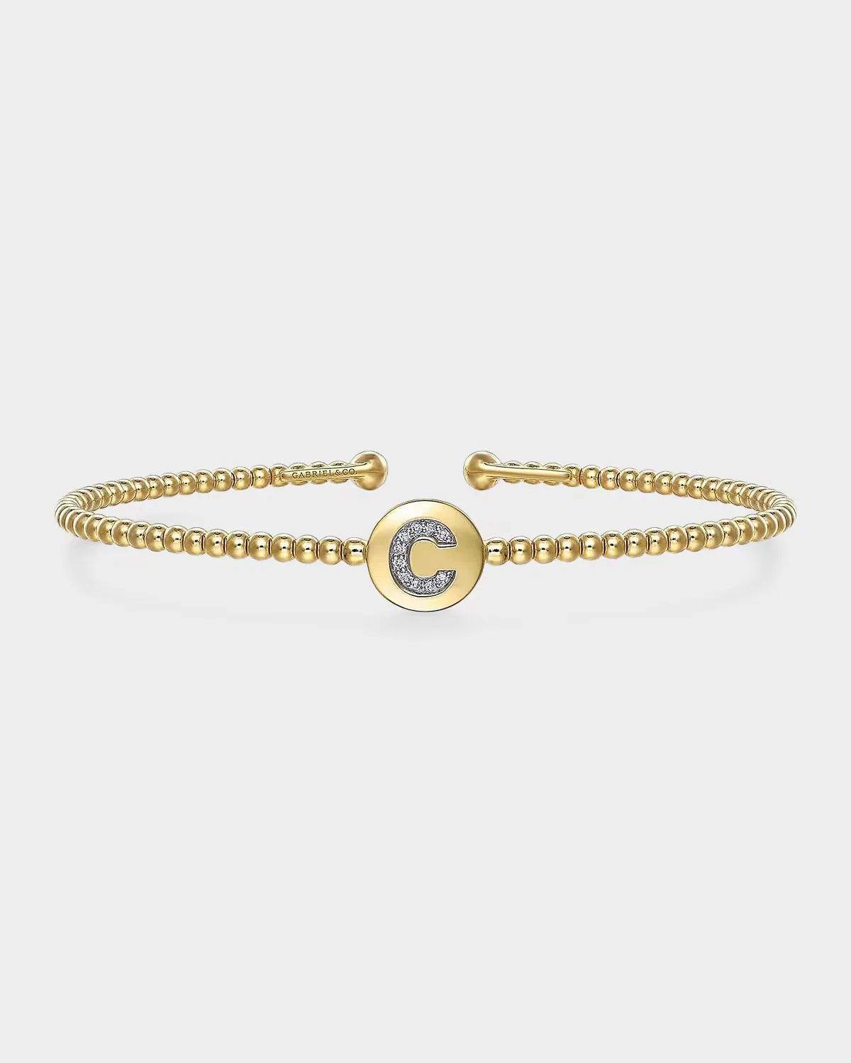 Bujukan C Initial 14K Yellow Gold & 0.03 TCW Diamond Cuff